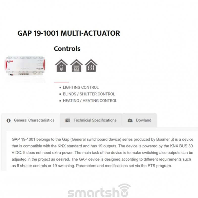 فعال ساز سوئیچ پرده برقی 19 کاناله 10 آمپر Bosmer کد GAP 19-1001