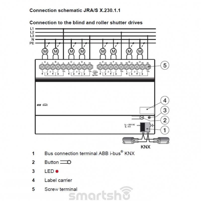 فعال ساز پرده برقی 8 کاناله 10 آمپر ABB کد JRA/S 8.230.1.1