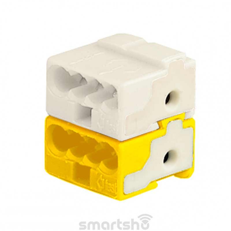 کانکتور سفید و زرد KNX اشنایدر کد MTN689702 بسته 50 عددی