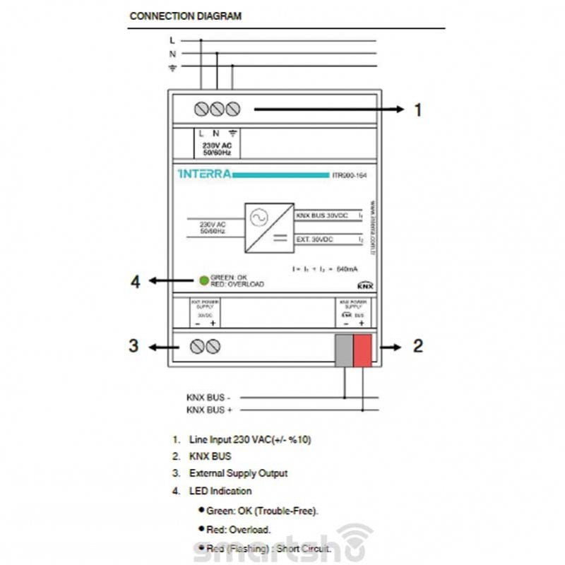 منبع تغذیه 320 میلی آمپر اینترا کد ITR900-132