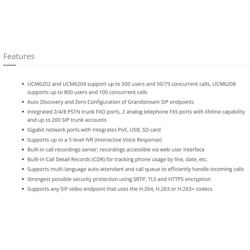 IP PBX ویپ گرنداستریم مدل UCM6202 