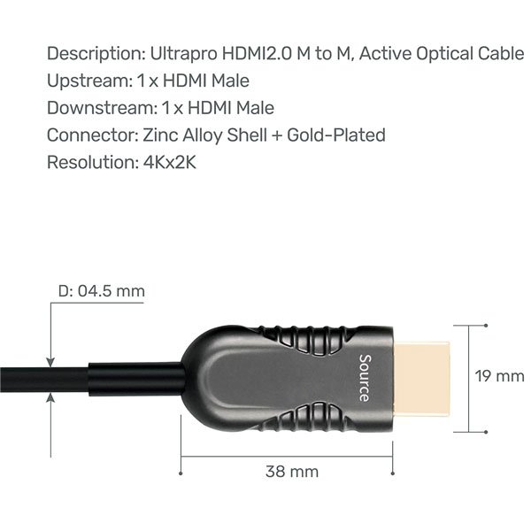 کابل HDMI 2.0 یونیتک مدل Y-C1034BK