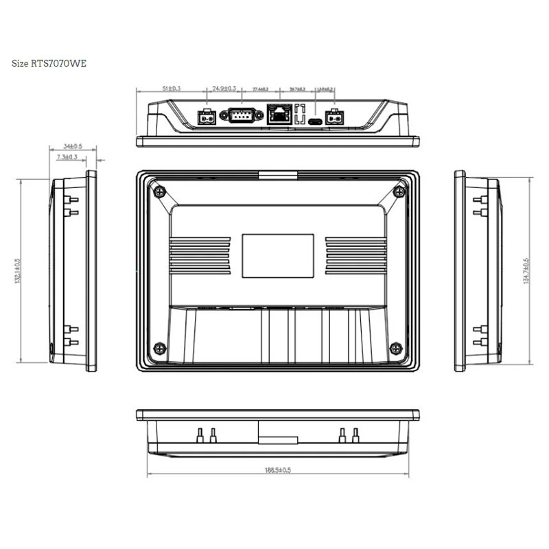 مانیتور صنعتی HMI ریوتک مدل RTS7070-WE