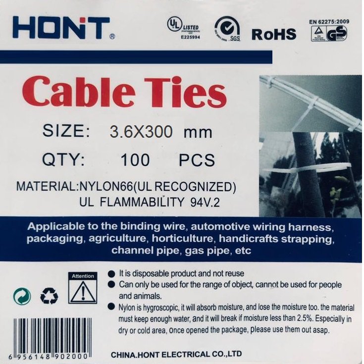 بست کمربندی هونت مدل HT-3.6X300 بسته 100 عددی