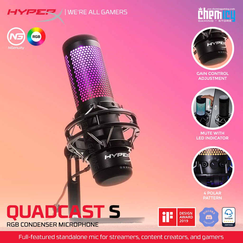 میکروفن رومیزی هایپرایکس مدل Quadcast S