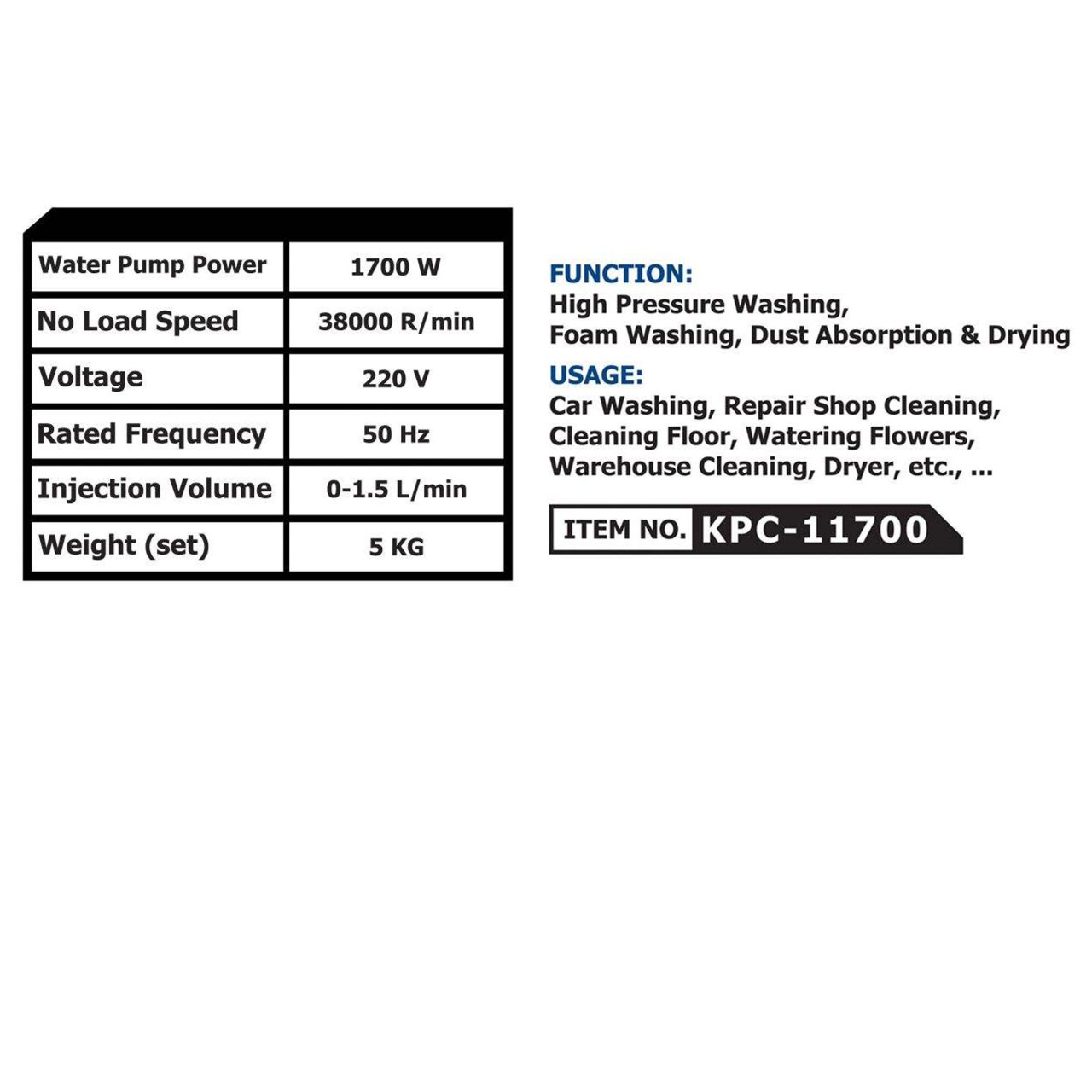 دستگاه دمنده و مکنده چند منظوره کنزاکس مدل KPC-11700