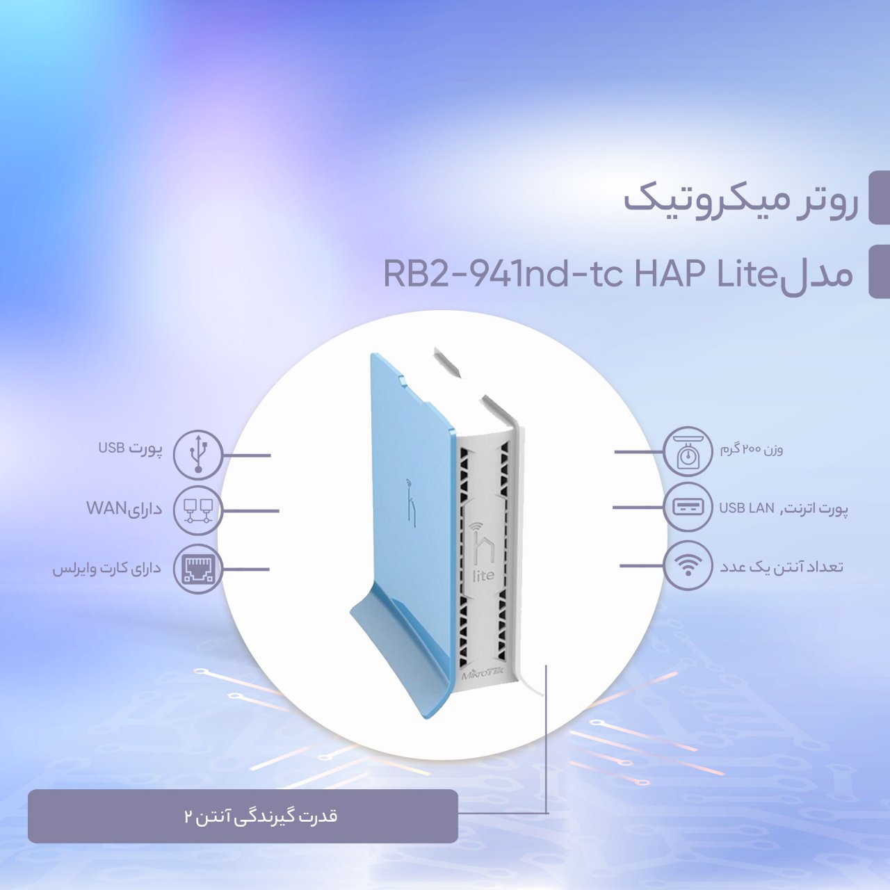 روتر میکروتیک مدل RB941-2nD-TC HAP Lite