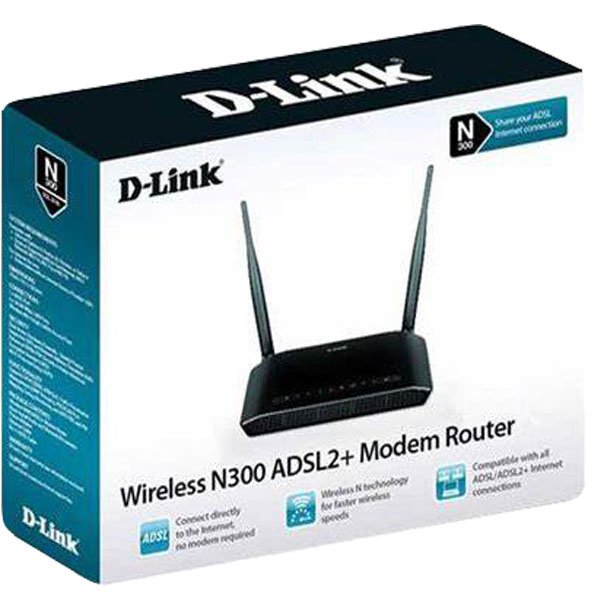 مودم روتر +ADSL2 بی سیم N300 دی لینک مدل DSL-2740U