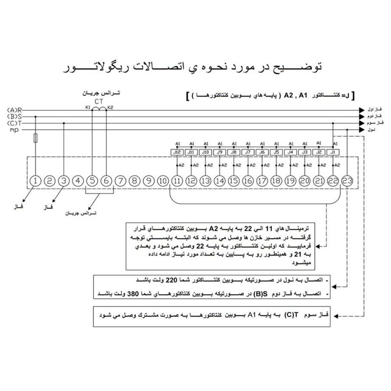 رگولاتور بانک خازنی 12 پله پارس فانال مدل PFRG-12