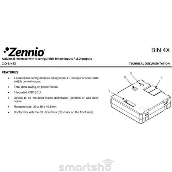 باینری اینپوت 4 کاناله Zennio